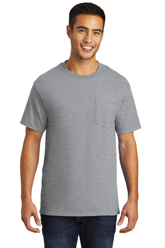 Port & Company Tall Essential Pocket Tee. PC61PT Athletic Heather Tall
