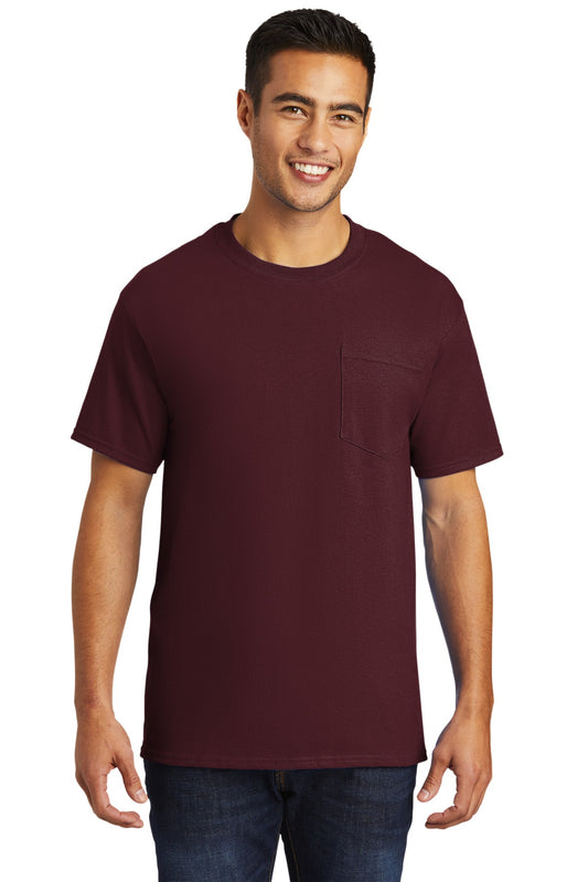 Port & Company Tall Essential Pocket Tee. PC61PT Athletic Maroon Tall