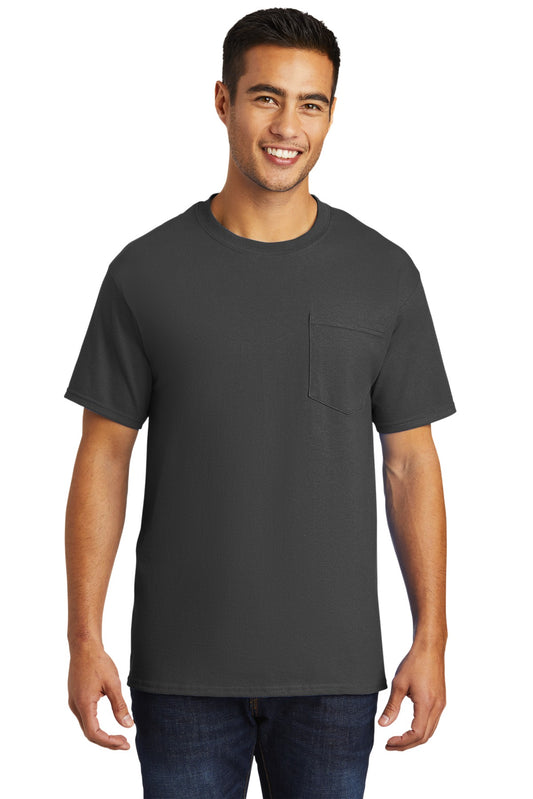 Port & Company Tall Essential Pocket Tee. PC61PT Charcoal Tall