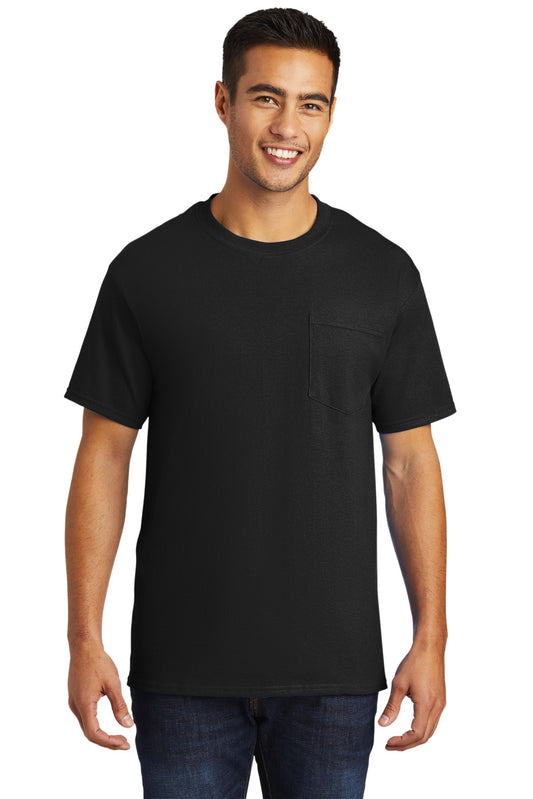 Port & Company Tall Essential Pocket Tee. PC61PT Jet Black Tall