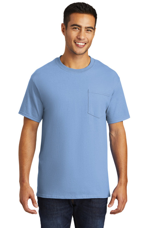 Port & Company Tall Essential Pocket Tee. PC61PT Light Blue Tall