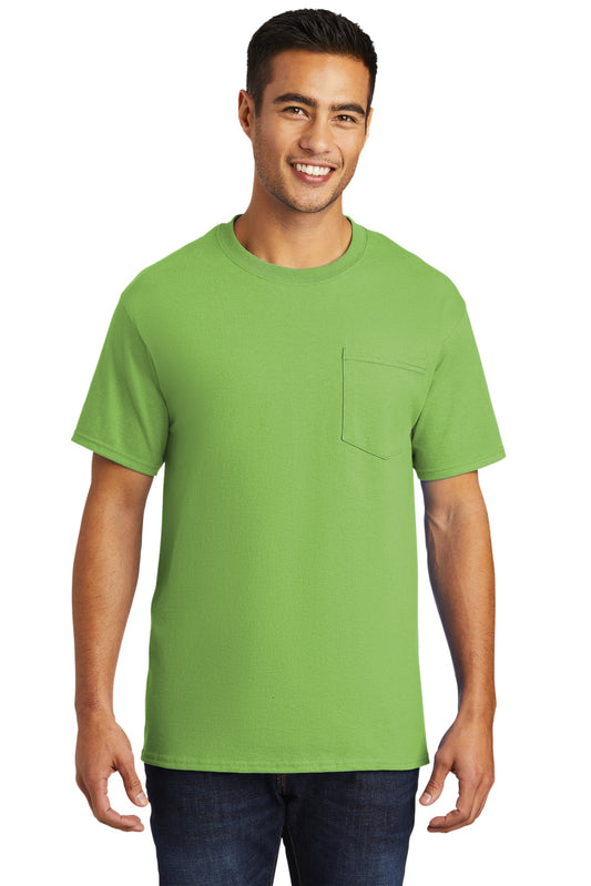 Port & Company Tall Essential Pocket Tee. PC61PT Lime Tall