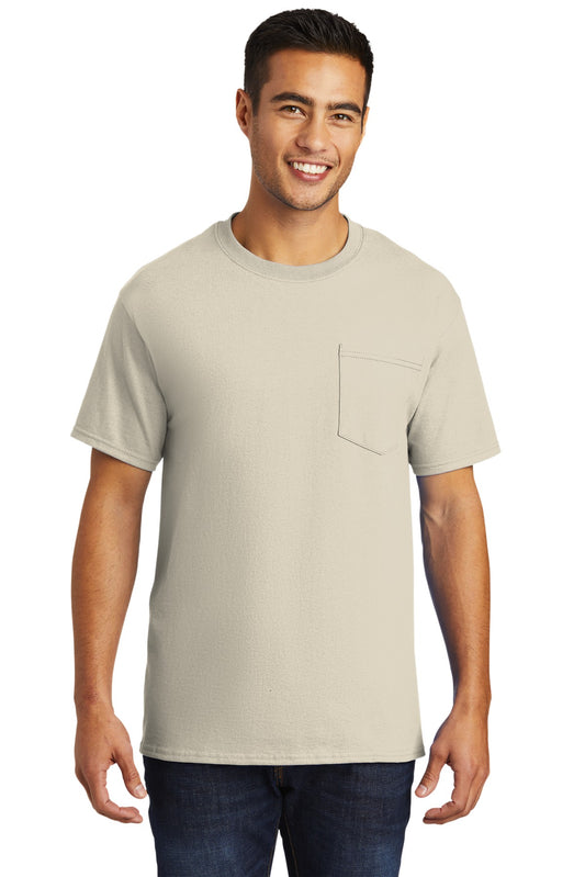 Port & Company Tall Essential Pocket Tee. PC61PT Natural Tall