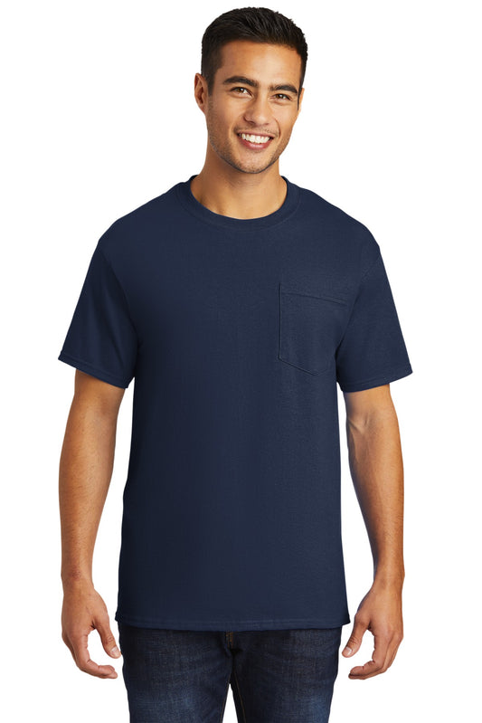 Port & Company Tall Essential Pocket Tee. PC61PT Navy Tall