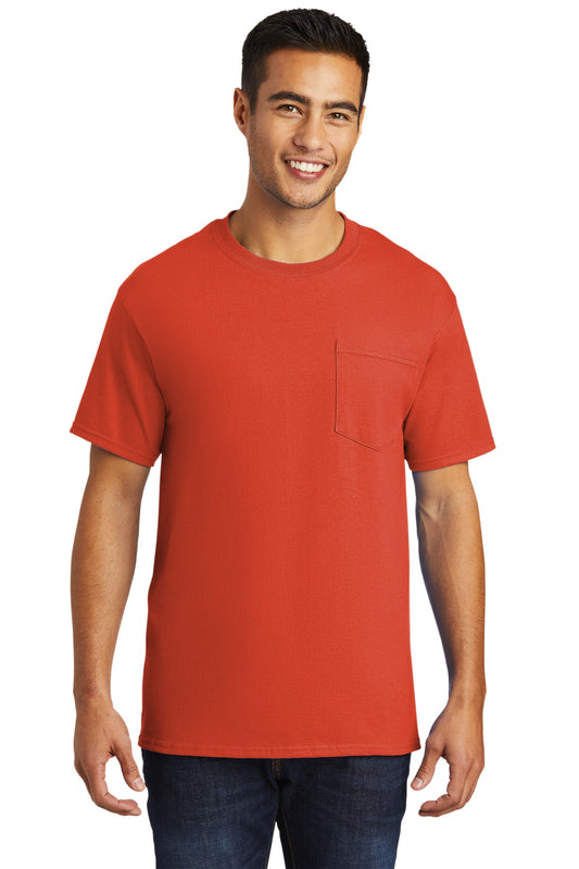Port & Company Tall Essential Pocket Tee. PC61PT Orange Tall