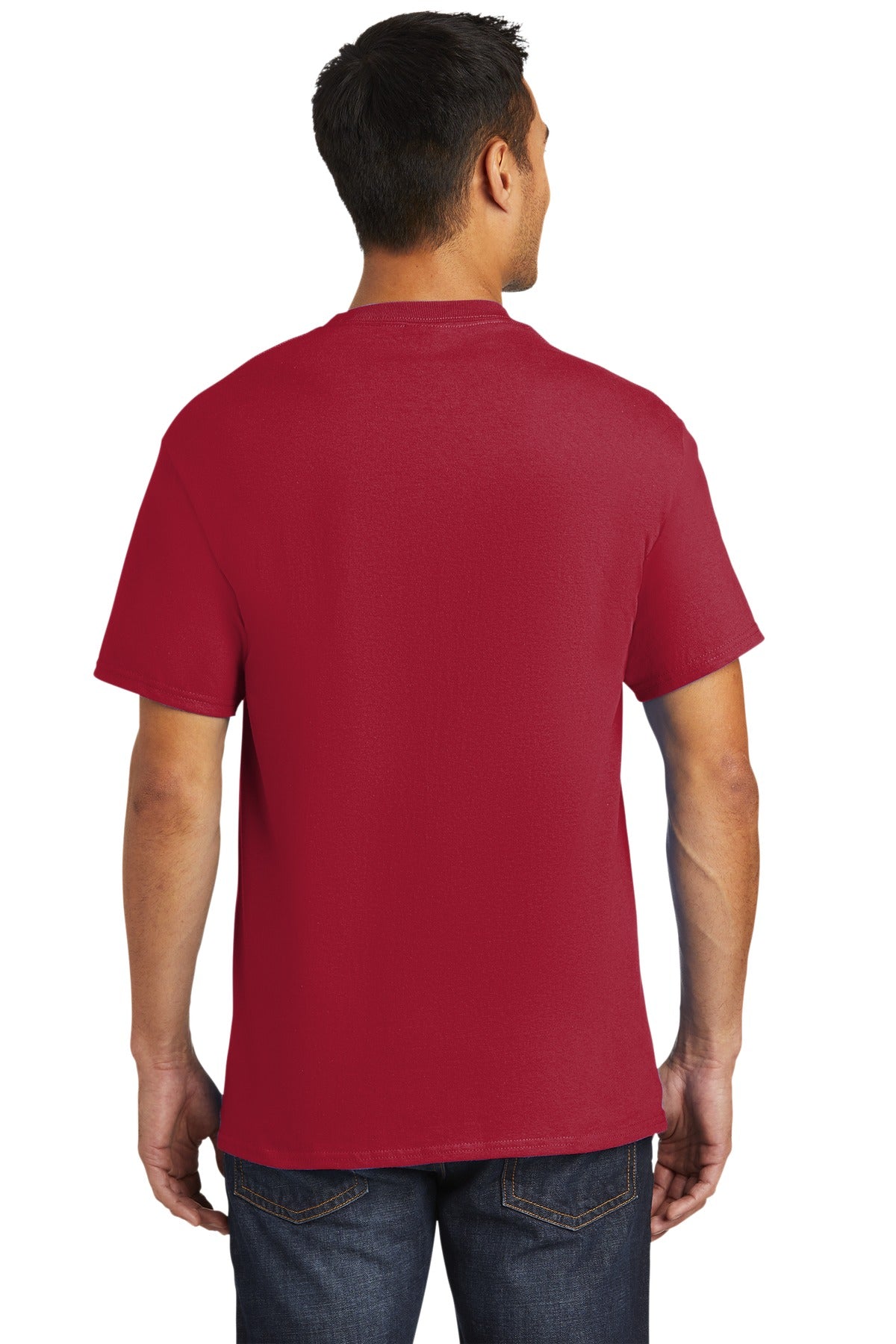 Port & Company Tall Essential Pocket Tee. PC61PT Red Tall