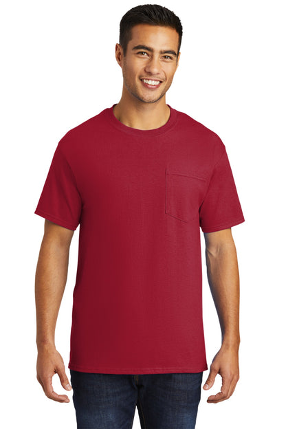 Port & Company Tall Essential Pocket Tee. PC61PT Red Tall