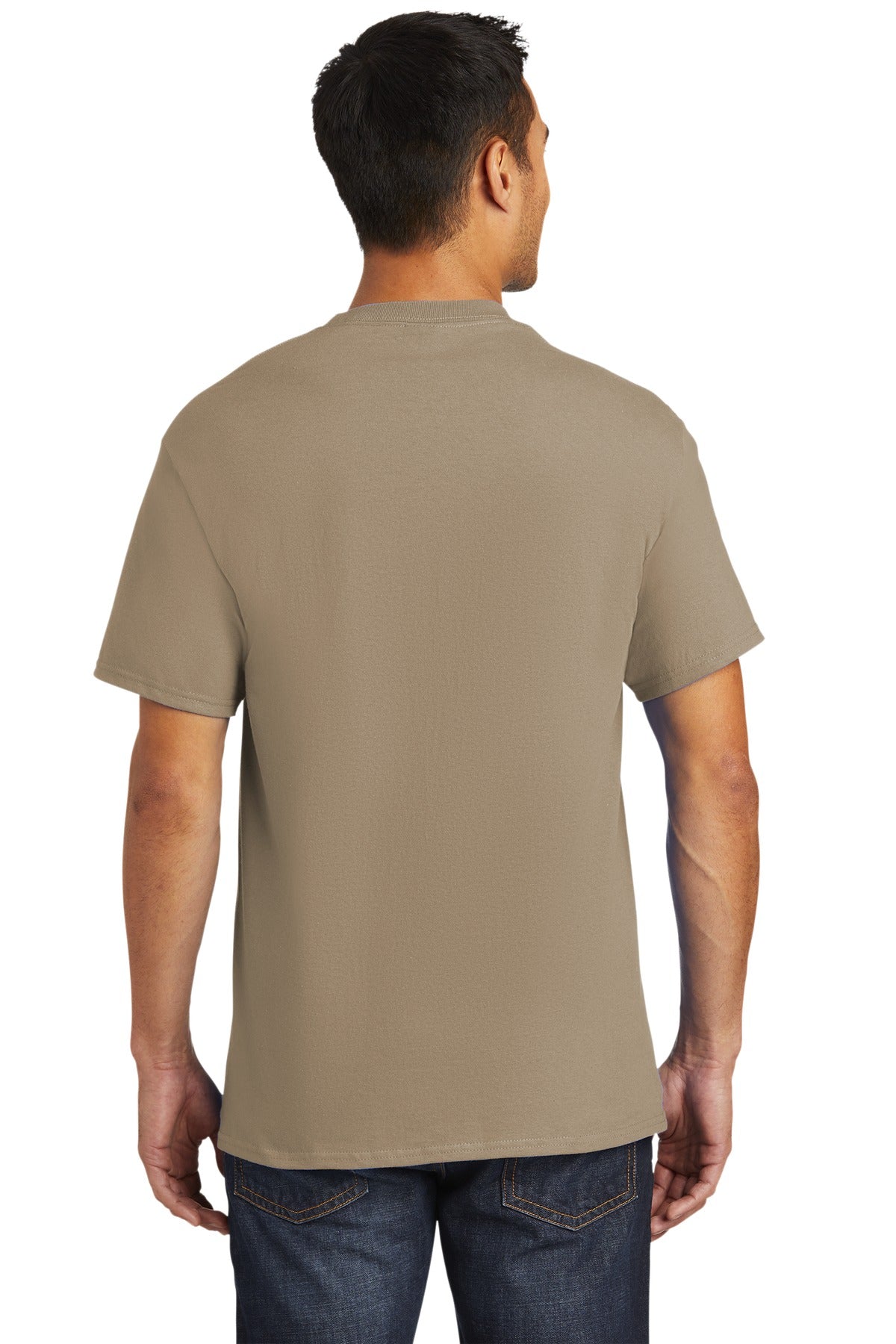 Port & Company Tall Essential Pocket Tee. PC61PT Sand Tall