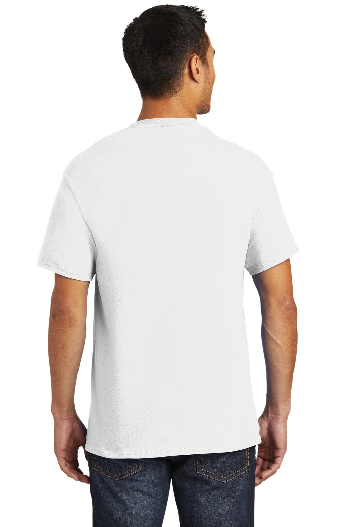 Port & Company Tall Essential Pocket Tee. PC61PT White Tall