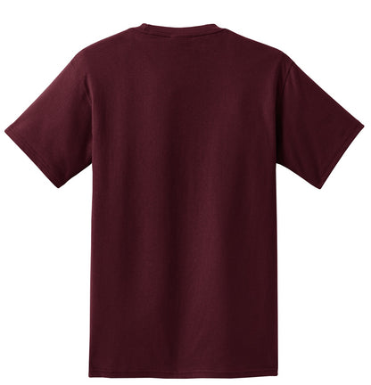 Port & Company Essential Pocket Tee. PC61P Athletic Maroon