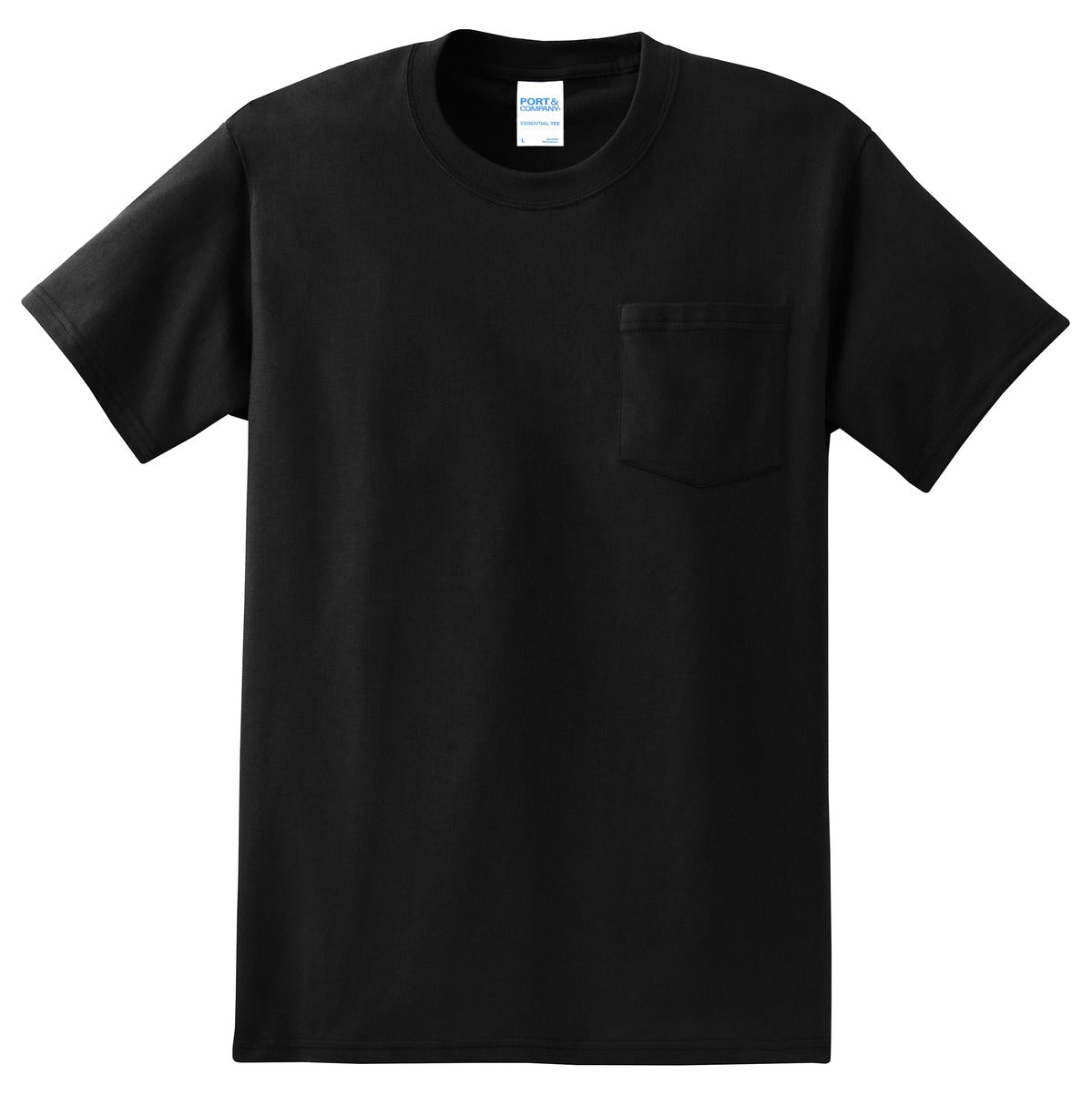 Port & Company Essential Pocket Tee. PC61P Jet Black