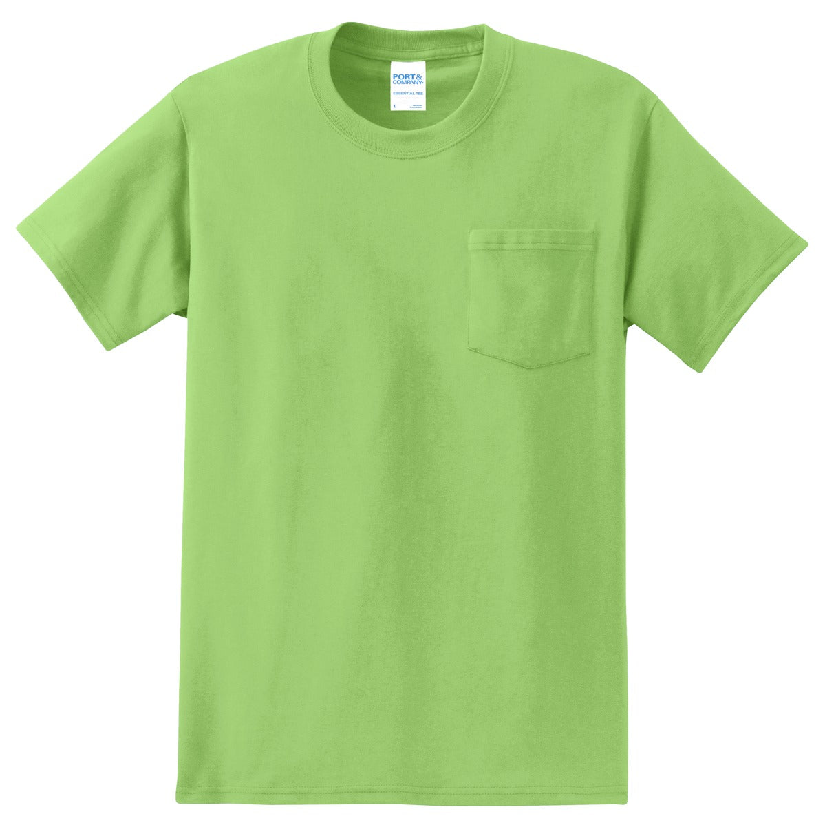 Port & Company Essential Pocket Tee. PC61P Lime