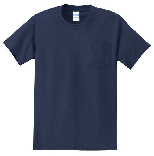 Port & Company Tall Essential Pocket Tee. PC61PT Navy Tall