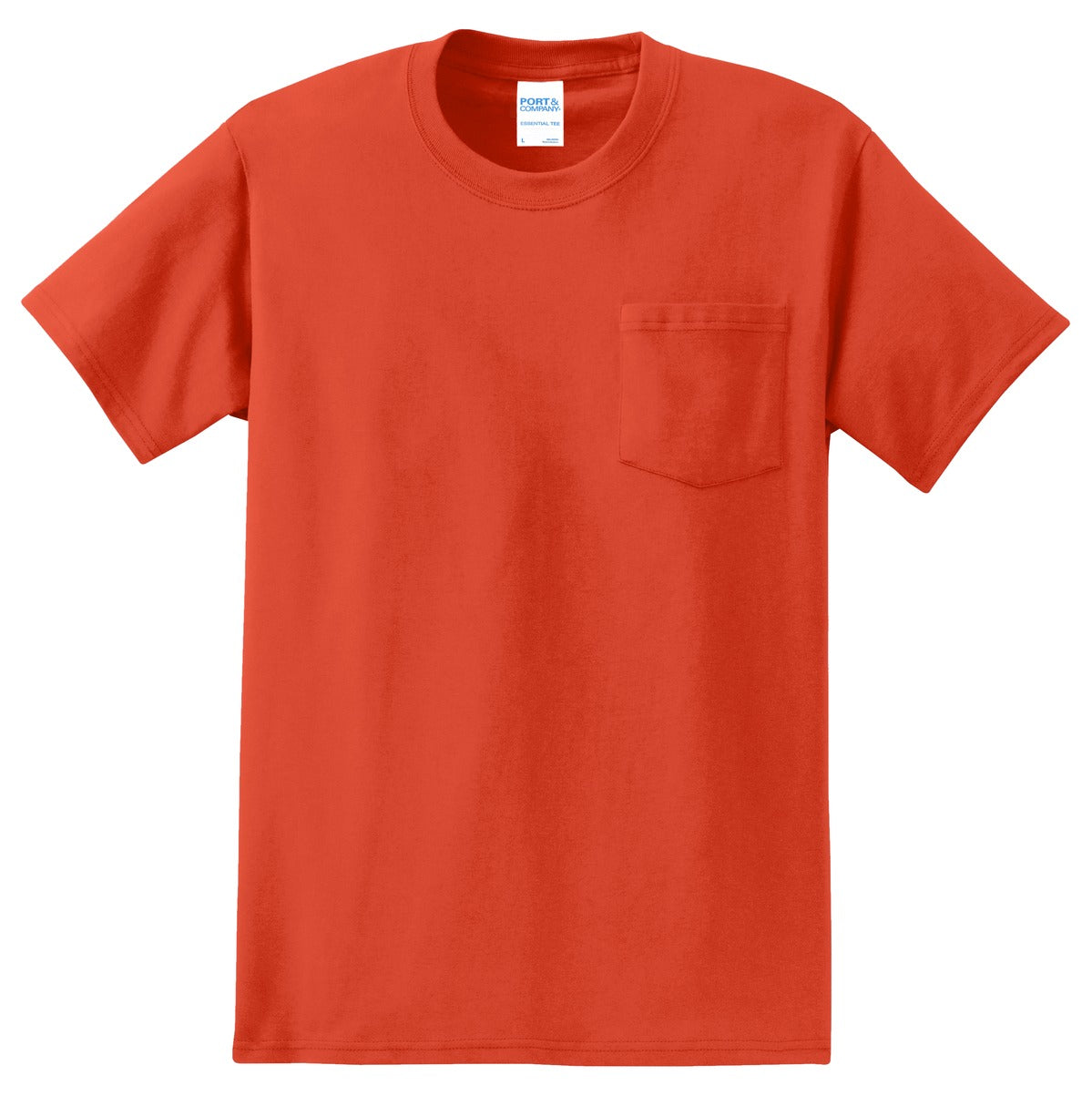 Port & Company Essential Pocket Tee. PC61P Orange