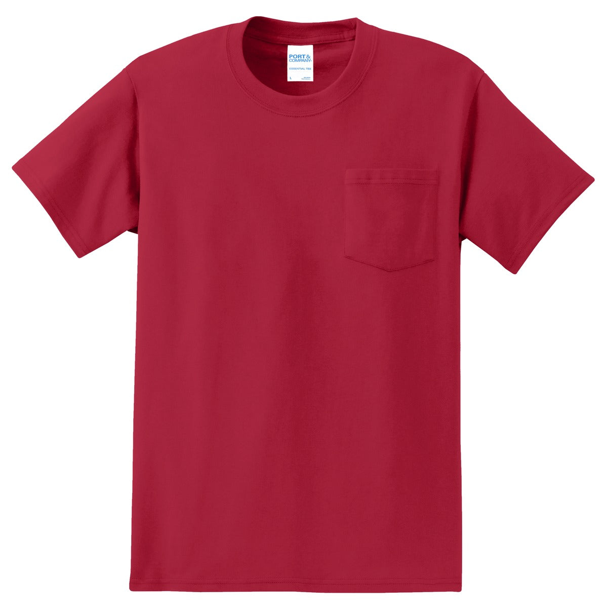 Port & Company Tall Essential Pocket Tee. PC61PT Red Tall