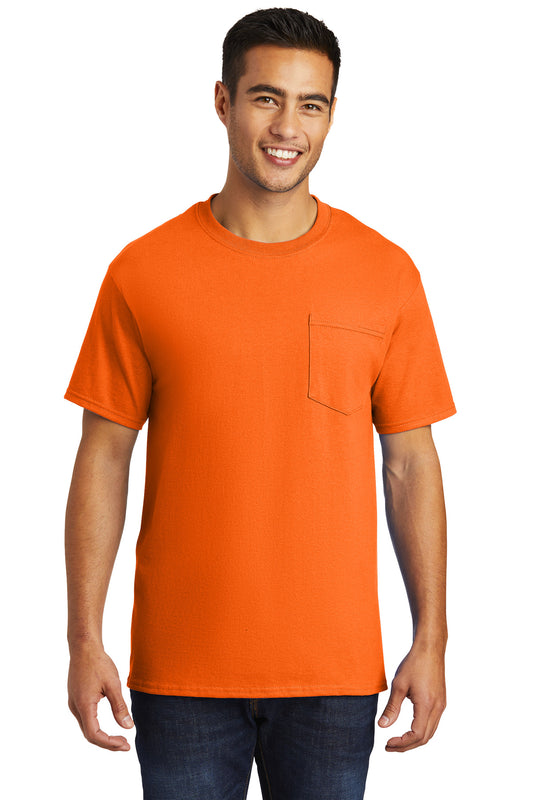 Port & Company Essential Pocket Tee. PC61P S. Orange