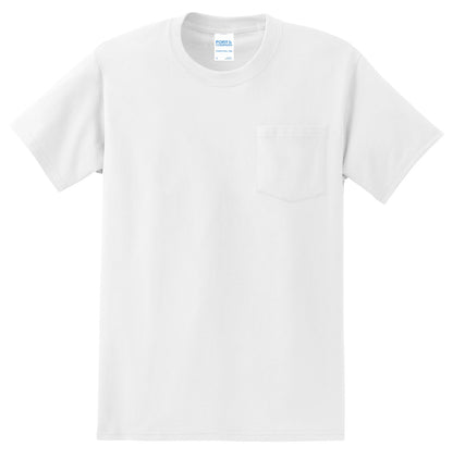 Port & Company Essential Pocket Tee. PC61P White