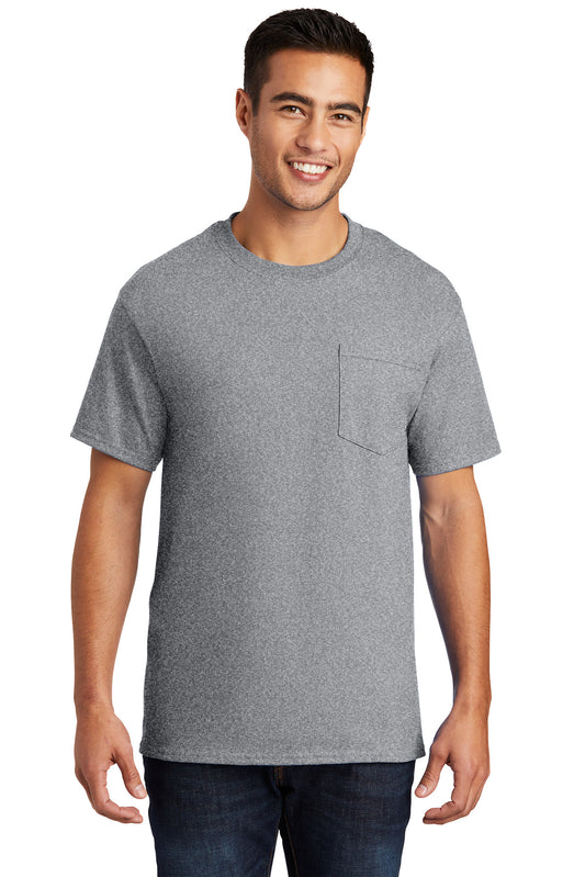 Port & Company Essential Pocket Tee. PC61P Athletic Heather