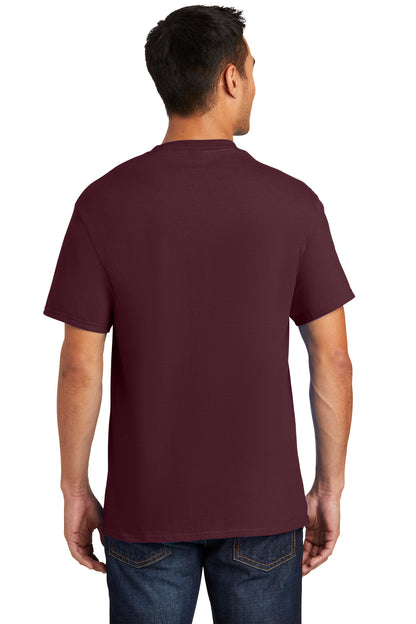 Port & Company Essential Pocket Tee. PC61P Athletic Maroon