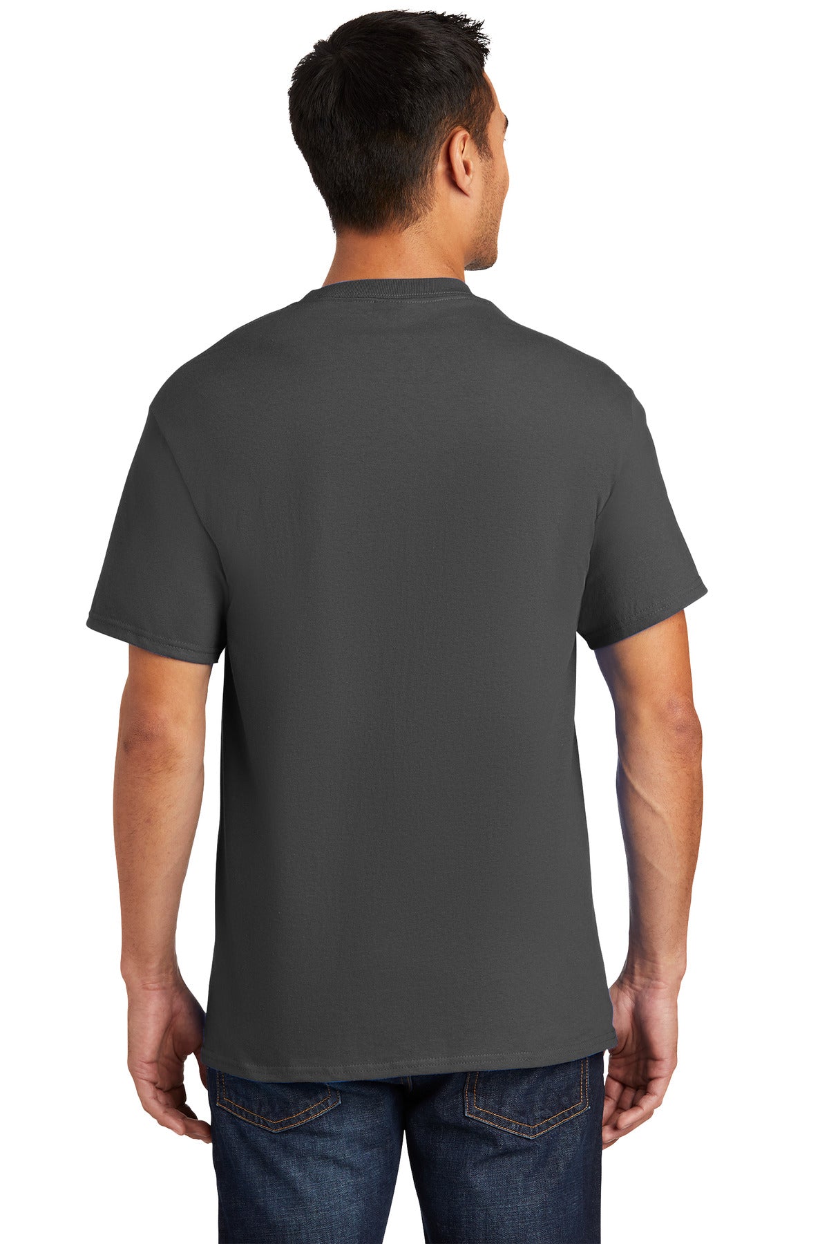 Port & Company Essential Pocket Tee. PC61P Charcoal