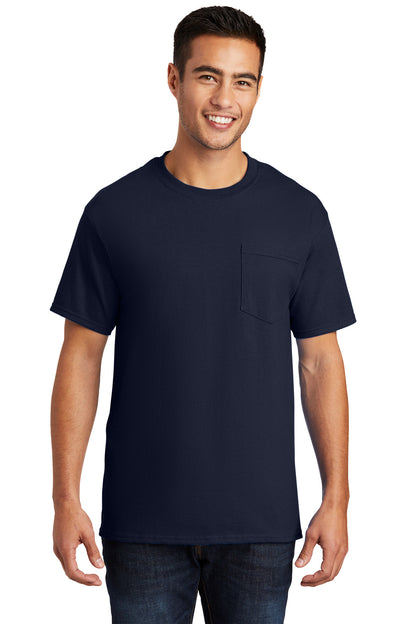 Port & Company Essential Pocket Tee. PC61P Deep Navy