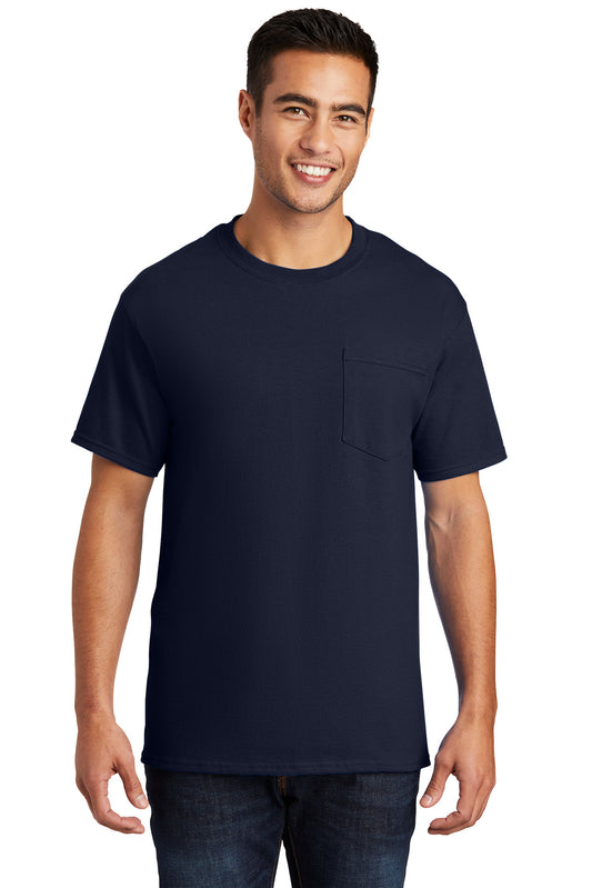Port & Company Essential Pocket Tee. PC61P Deep Navy