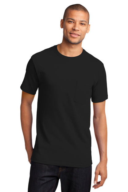 Port & Company Essential Pocket Tee. PC61P Jet Black