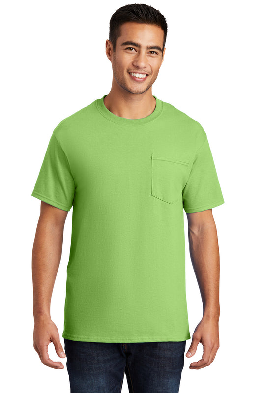Port & Company Essential Pocket Tee. PC61P Lime
