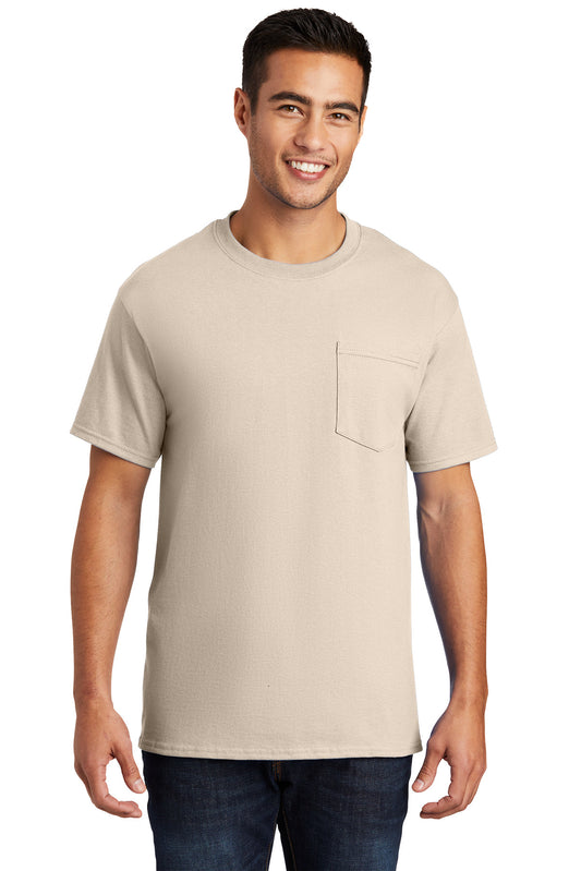 Port & Company Essential Pocket Tee. PC61P Natural