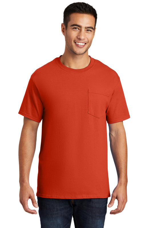Port & Company Essential Pocket Tee. PC61P Orange
