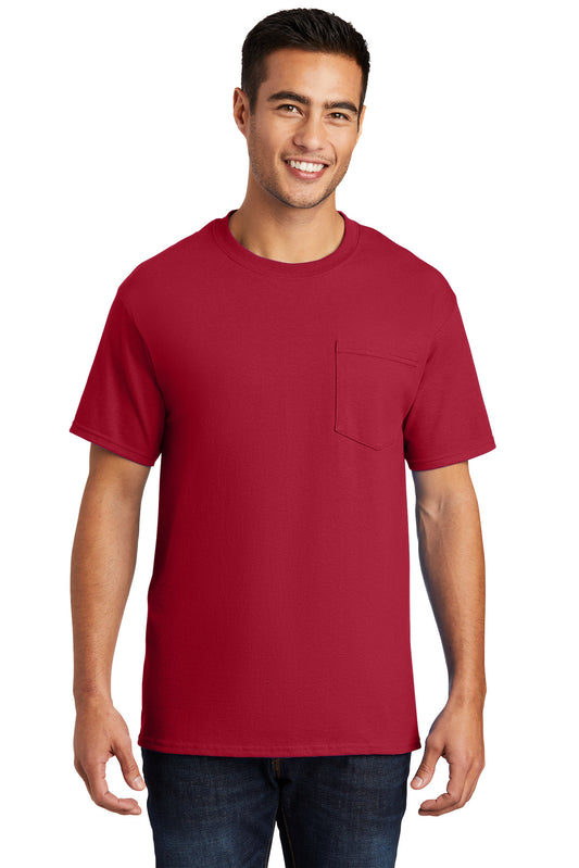Port & Company Essential Pocket Tee. PC61P Red