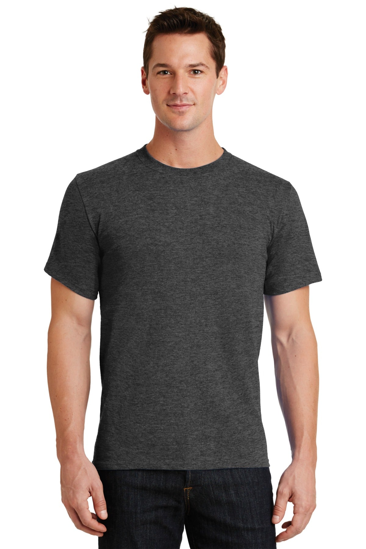 Port & Company Essential Tee. PC61 Dark Heather Grey