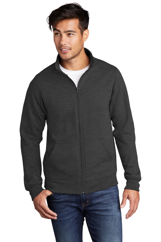Port & Company  Core Fleece Cadet Full-Zip Sweatshirt PC78FZ Dark Heather Grey