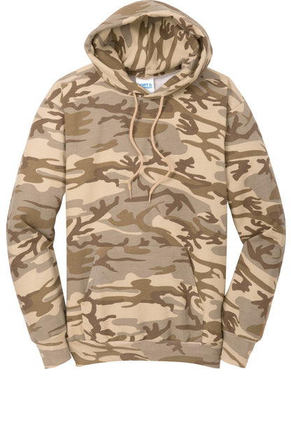Port & Company Core Fleece Camo Pullover Hooded Sweatshirt. PC78HC Desert Camo