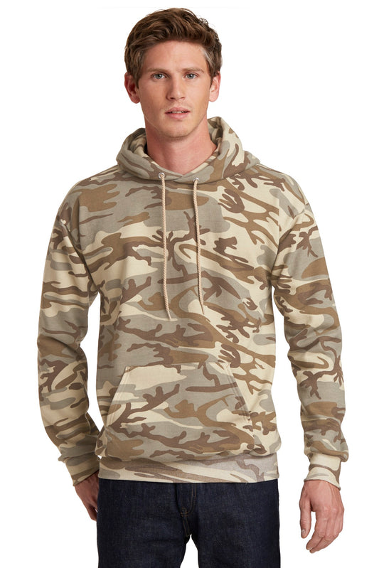 Port & Company Core Fleece Camo Pullover Hooded Sweatshirt. PC78HC Desert Camo