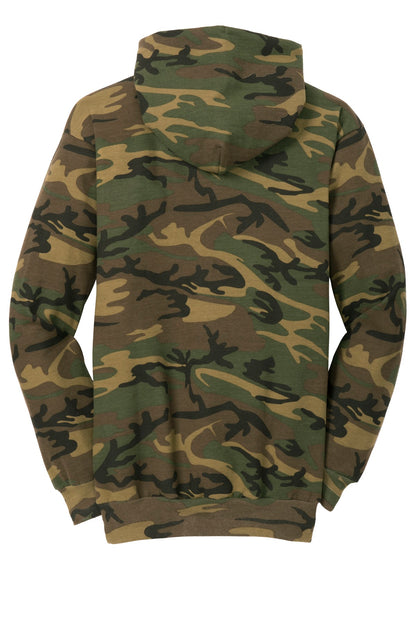 Port & Company Core Fleece Camo Pullover Hooded Sweatshirt. PC78HC Military Camo