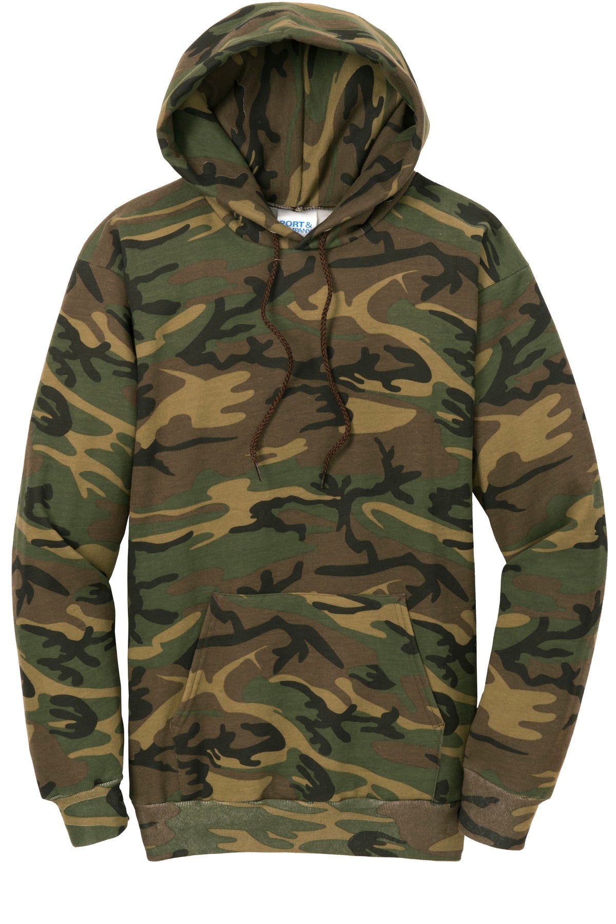 Port & Company Core Fleece Camo Pullover Hooded Sweatshirt. PC78HC Military Camo