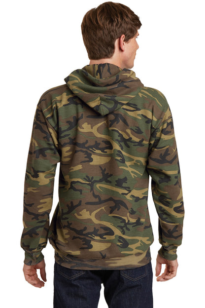Port & Company Core Fleece Camo Pullover Hooded Sweatshirt. PC78HC Military Camo