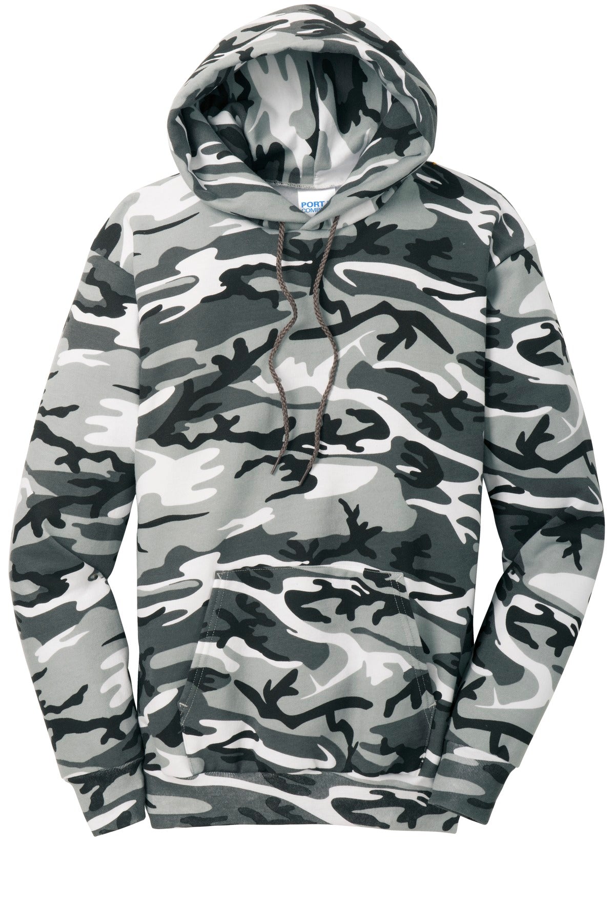 Port & Company Core Fleece Camo Pullover Hooded Sweatshirt. PC78HC Winter Camo