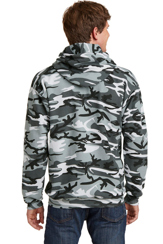 Port & Company Core Fleece Camo Pullover Hooded Sweatshirt. PC78HC Winter Camo