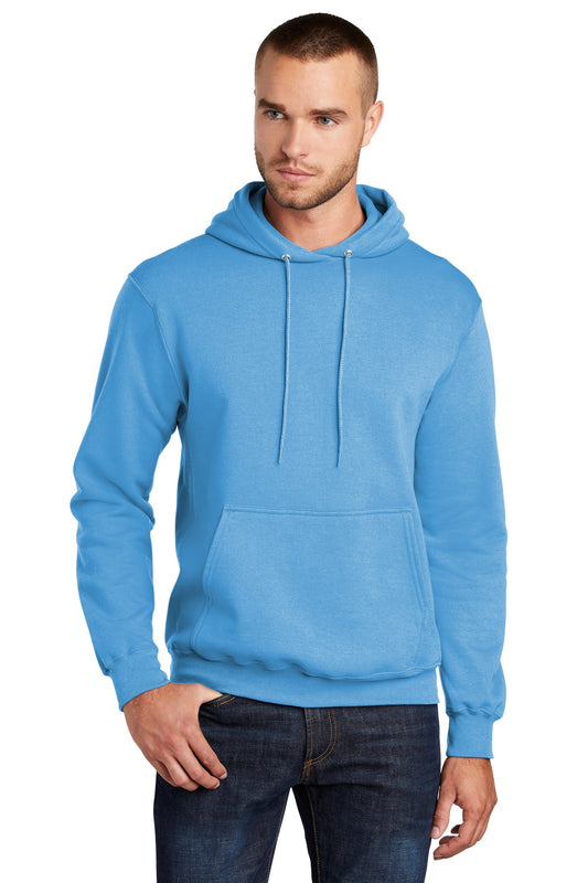 Port & Company Core Fleece Pullover Hooded Sweatshirt. PC78H Aquatic Blue