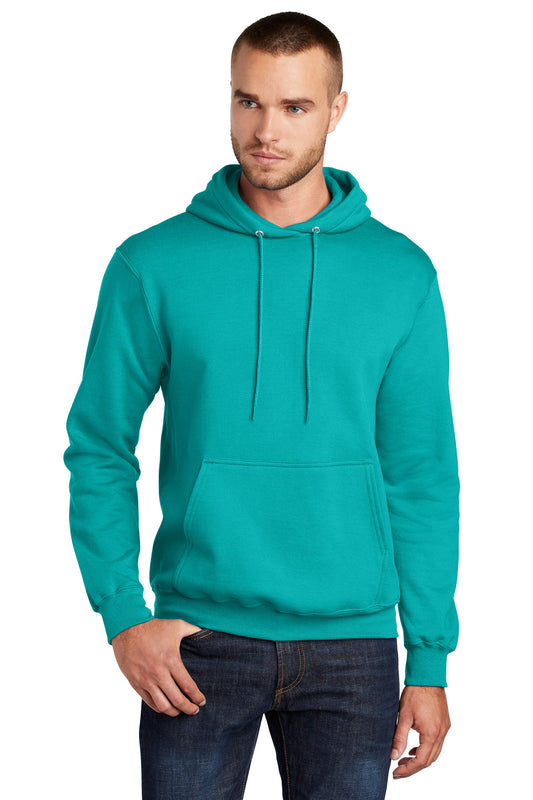 Port & Company Core Fleece Pullover Hooded Sweatshirt. PC78H Bright Aqua