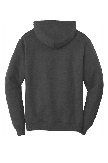 Port & Company Core Fleece Pullover Hooded Sweatshirt. PC78H Dark Heather Grey