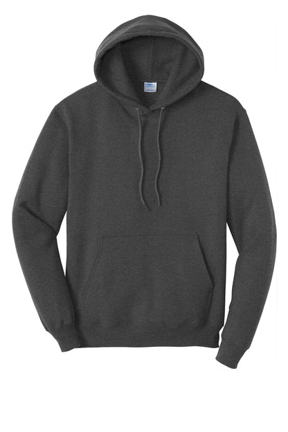 Port & Company Core Fleece Pullover Hooded Sweatshirt. PC78H Dark Heather Grey