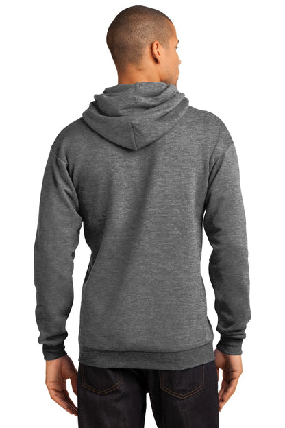 Port & Company Core Fleece Pullover Hooded Sweatshirt. PC78H Graphite Heather