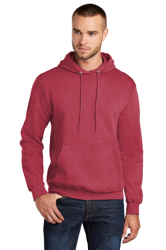 Port & Company Core Fleece Pullover Hooded Sweatshirt. PC78H Heather Red