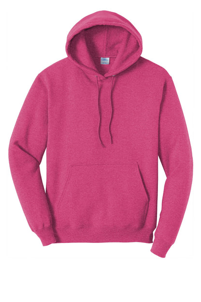 Port & Company Core Fleece Pullover Hooded Sweatshirt. PC78H Heather Sangria