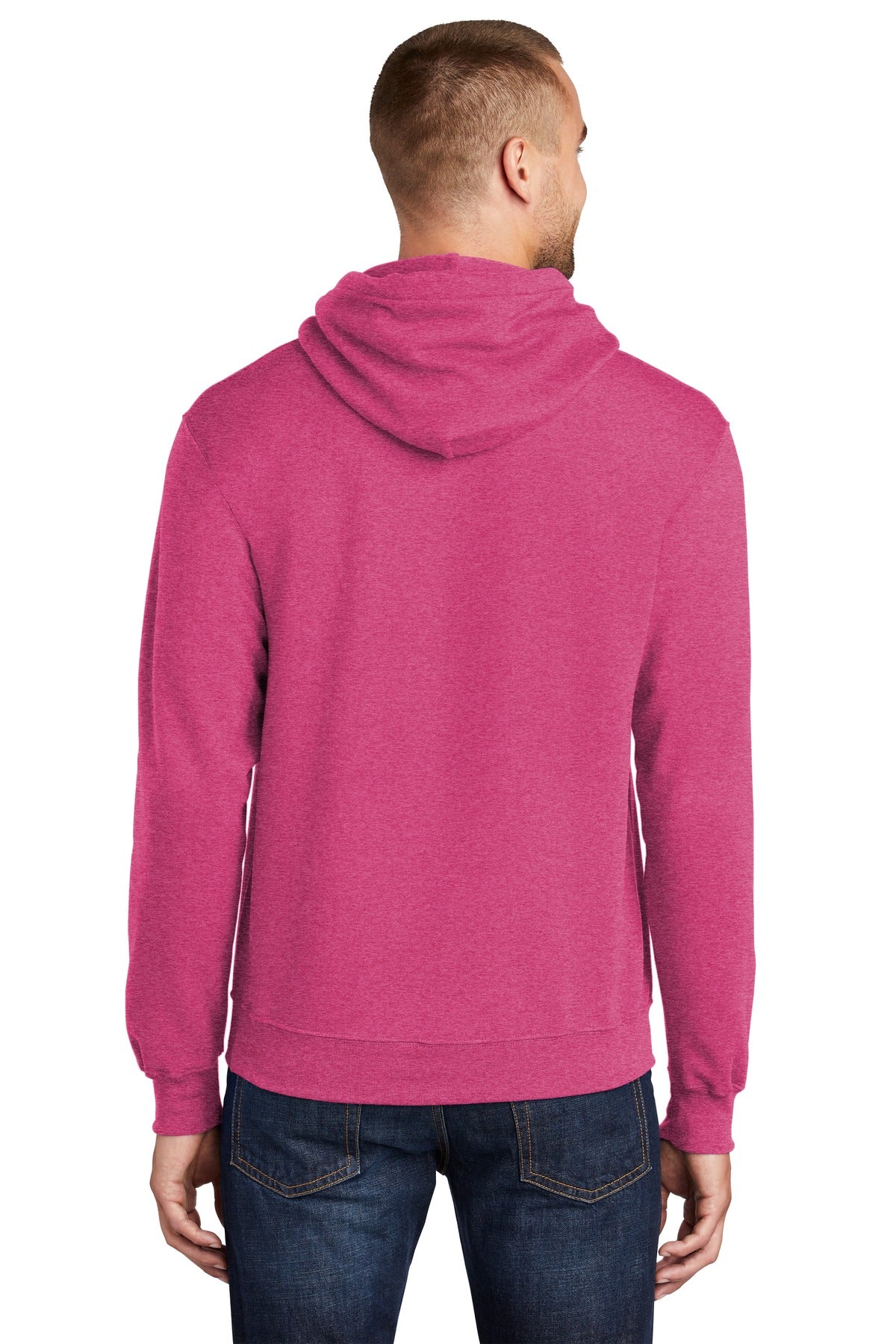 Port & Company Core Fleece Pullover Hooded Sweatshirt. PC78H Heather Sangria