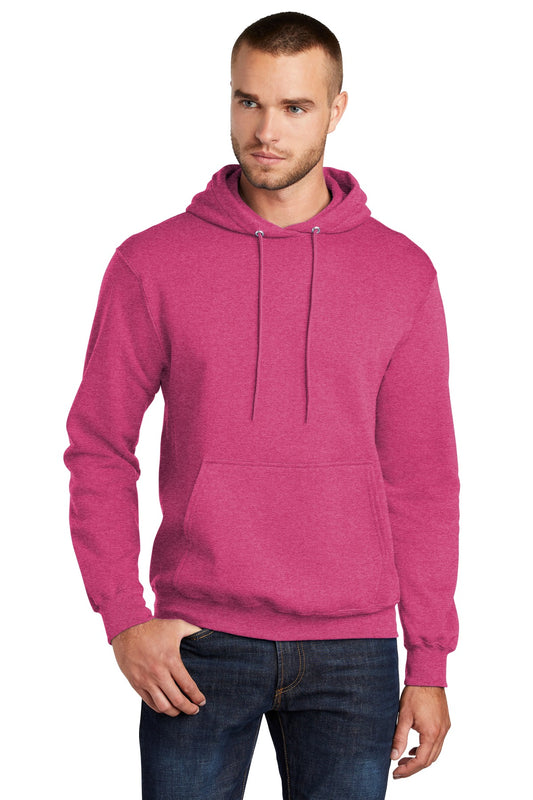Port & Company Core Fleece Pullover Hooded Sweatshirt. PC78H Heather Sangria
