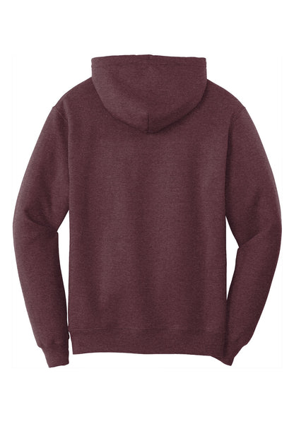 Port & Company Core Fleece Pullover Hooded Sweatshirt. PC78H Heather Athletic Maroon